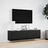 Kép 4/11 - Fekete fali TV-szekrény LED-világítással 140 x 31 x 38 cm