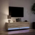 Kép 5/11 - Sonoma tölgy színű fali TV-szekrény LED-ekkel 140 x 31 x 38 cm