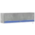 Kép 3/11 - Betonszürke falra szerelhető TV-szekrény LED-del 140x31x38 cm