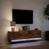 Kép 5/11 - Füstös tölgy színű fali TV-szekrény LED-ekkel 140 x 31 x 38 cm