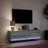 Kép 5/11 - Szürke sonoma színű fali TV-szekrény LED-ekkel 140 x 31 x 38 cm