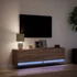 Kép 5/11 - Barna tölgy színű fali TV-szekrény LED-ekkel 140 x 31 x 38 cm