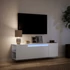 Kép 5/11 - Fehér falra szerelhető TV-szekrény LED-lámpákkal 135x31x39,5 cm