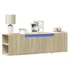 Kép 1/11 - Sonoma tölgy színű fali TV-szekrény LED-ekkel 135x31x39,5 cm