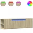 Kép 2/11 - Sonoma tölgy színű fali TV-szekrény LED-ekkel 135x31x39,5 cm
