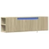 Kép 3/11 - Sonoma tölgy színű fali TV-szekrény LED-ekkel 135x31x39,5 cm