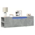 Kép 1/11 - Betonszürke falra szerelhető TV-szekrény LED-del 135x31x39,5 cm