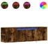 Kép 2/11 - Füstös tölgy színű fali TV-szekrény LED-ekkel 135x31x39,5 cm