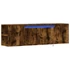Kép 3/11 - Füstös tölgy színű fali TV-szekrény LED-ekkel 135x31x39,5 cm