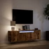 Kép 5/11 - Füstös tölgy színű fali TV-szekrény LED-ekkel 135x31x39,5 cm