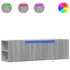Kép 2/11 - Szürke sonoma színű fali TV-szekrény LED-del 135x31x39,5 cm