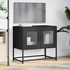 Kép 3/11 - Fekete hidegen hengerelt acél TV-szekrény 68x39x60,5 cm