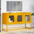 Kép 3/11 - Mustársárga hidegen hengerelt acél TV-szekrény 100,5x39x60,5 cm