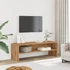 Kép 1/9 - Kézműves tölgy színű szerelt fa TV-szekrény 120 x 40 x 40 cm
