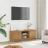 Kép 3/10 - Kézműves tölgy színű szerelt fa TV-szekrény 102x30x37,5 cm