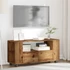 Kép 3/10 - Antik fa színű szerelt fa TV-szekrény kerekekkel 102x34,5x43 cm