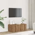 Kép 3/10 - Kézműves tölgy színű szerelt fa TV-szekrény 80x34x30 cm