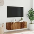 Kép 3/10 - Antik fa színű szerelt fa fali TV-szekrény 100 x 30 x 30 cm