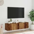 Kép 3/10 - Antik fa színű szerelt fa fali TV-szekrény 120 x 30 x 30 cm