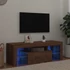 Kép 1/11 - Kézműves tölgy szerelt fa TV-szekrény LED-ekkel 120x36,5x40 cm