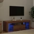 Kép 3/11 - Kézműves tölgy szerelt fa TV-szekrény LED-ekkel 120x36,5x40 cm