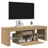 Kép 5/11 - Kézműves tölgy szerelt fa TV-szekrény LED-ekkel 120x36,5x40 cm