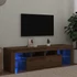 Kép 1/11 - Kézműves tölgy szerelt fa TV-szekrény LED-ekkel 140x36,5x40 cm