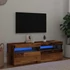 Kép 1/11 - Antik fa színű szerelt fa TV-szekrény LED-ekkel 120x35x40 cm