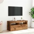 Kép 1/11 - Antik fa színű szerelt fa TV-szekrény LED-ekkel 90x35x40 cm
