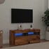 Kép 4/11 - Antik fa színű szerelt fa TV-szekrény LED-ekkel 90x35x40 cm