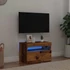 Kép 5/11 - Antik fa színű szerelt fa TV-szekrény LED-ekkel 60x35x40 cm