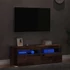 Kép 4/11 - 2 db antik fa színű szerelt fa TV-szekrény LED-lámpákkal