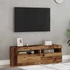 Kép 5/11 - 2 db antik fa színű szerelt fa TV-szekrény LED-lámpákkal