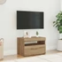 Kép 4/11 - Kézműves tölgy szerelt fa TV-szekrény LED-ekkel 60x35x40 cm