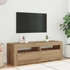 Kép 4/11 - Kézműves tölgy szerelt fa TV-szekrény LED-ekkel 120x35x40 cm