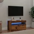 Kép 1/11 - Antik fa színű szerelt fa TV-szekrény LED-ekkel 75x35x40 cm