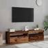 Kép 4/11 - 2 db antik fa színű szerelt fa TV-szekrény LED-lámpákkal