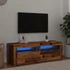 Kép 1/11 - Antik fa színű szerelt fa TV-szekrény LED-ekkel 120x35x40 cm