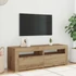 Kép 4/11 - Kézműves tölgy szerelt fa TV-szekrény LED-ekkel 120x35x40 cm