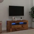 Kép 1/11 - Antik fa színű szerelt fa TV-szekrény LED-ekkel 90x35x40 cm