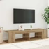 Kép 4/11 - Kézműves tölgy szerelt fa TV-szekrény LED-ekkel 135x39x30 cm