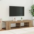 Kép 4/11 - Kézműves tölgy szerelt fa TV-szekrény LED-ekkel 135x39x30 cm
