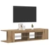Kép 5/11 - Kézműves tölgy szerelt fa TV-szekrény LED-ekkel 135x39x30 cm