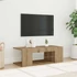 Kép 3/11 - Kézműves tölgy szerelt fa TV-szekrény LED-ekkel 90x39x30 cm