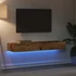 Kép 4/11 - 2 db antik fa színű TV-szekrény LED-lámpákkal 60 x 35 x 15,5 cm