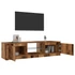 Kép 4/11 - Antik fa színű szerelt fa TV-szekrény LED-ekkel 140x40x35,5 cm