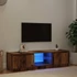 Kép 3/11 - Antik fa színű szerelt fa TV-szekrény LED-ekkel 140x40x36 cm