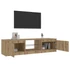 Kép 4/11 - Kézműves tölgy szerelt fa TV-szekrény LED-ekkel 140x40x35,5 cm