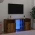 Kép 1/11 - Antik fa színű szerelt fa TV-szekrény LED-ekkel 120x30x50 cm
