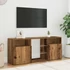 Kép 4/11 - Antik fa színű szerelt fa TV-szekrény LED-ekkel 120x30x50 cm